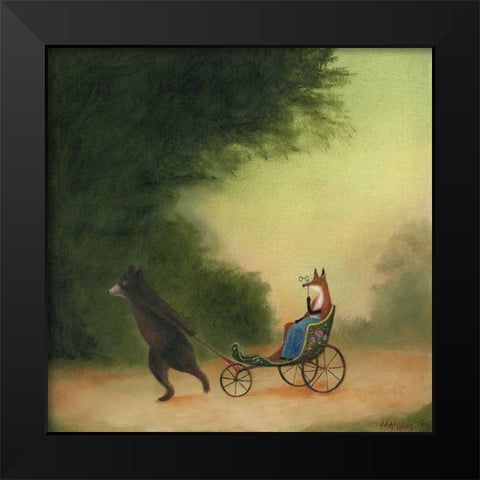 La Passeggiata of the Lady Dowager, Black Modern Wood Framed Art Print by McInnes, DD