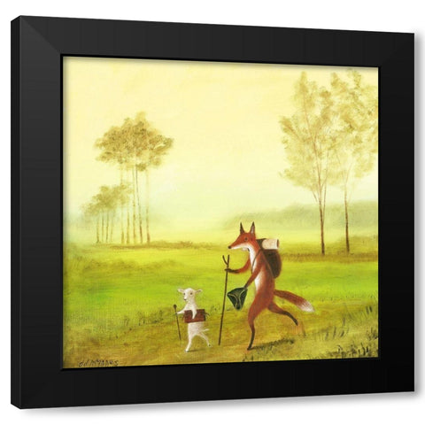 Master Lamb and His Painting Master Black Modern Wood Framed Art Print with Double Matting by McInnes, DD
