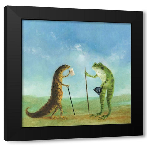 The Incident at Seasalter Beach Black Modern Wood Framed Art Print by McInnes, DD