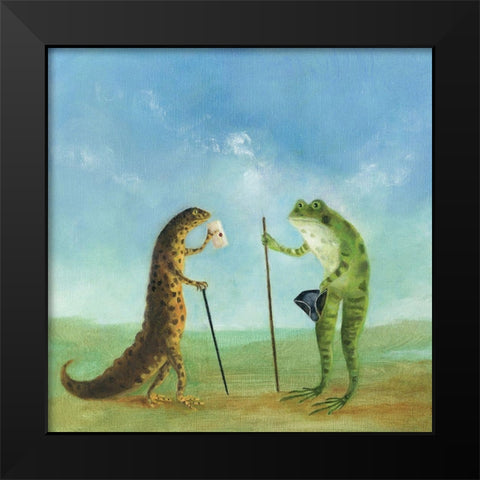 The Incident at Seasalter Beach Black Modern Wood Framed Art Print by McInnes, DD