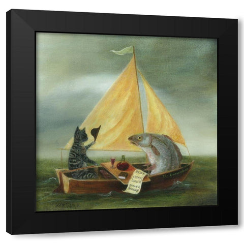 The Voyage of The Antipodean Black Modern Wood Framed Art Print by McInnes, DD