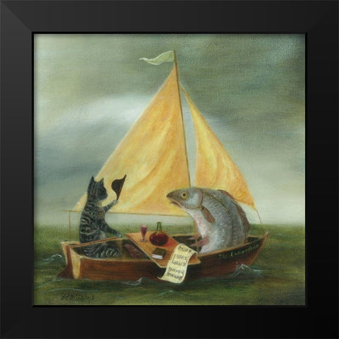 The Voyage of The Antipodean Black Modern Wood Framed Art Print by McInnes, DD