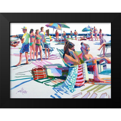 Beach Party Black Modern Wood Framed Art Print by Mollica, Patti