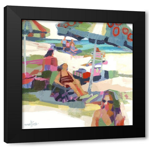 Shades of Summer Black Modern Wood Framed Art Print by Mollica, Patti