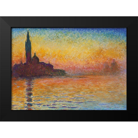 Saint-Georges majeur au cr puscule Black Modern Wood Framed Art Print by Monet, Claude