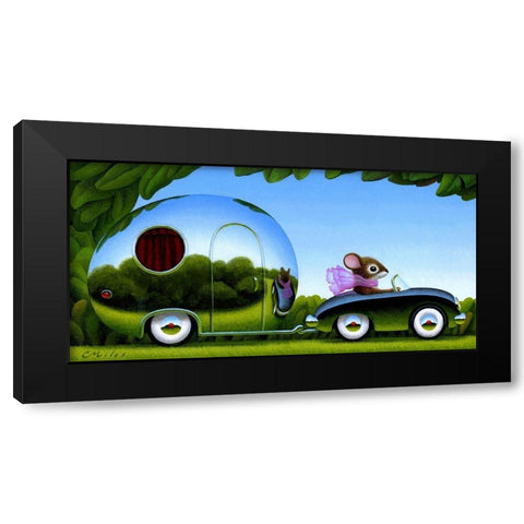 Touring Black Modern Wood Framed Art Print by Miles, Chris