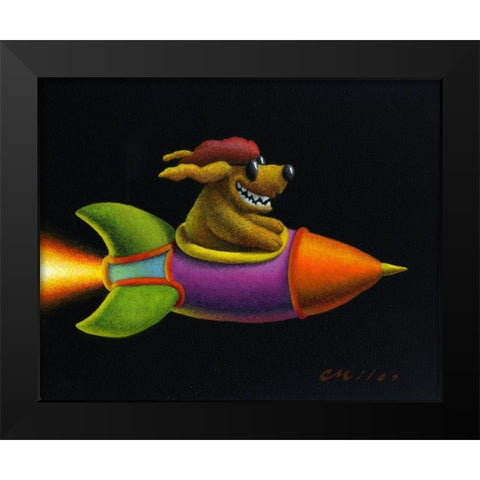 Rocket Dog Black Modern Wood Framed Art Print by Miles, Chris