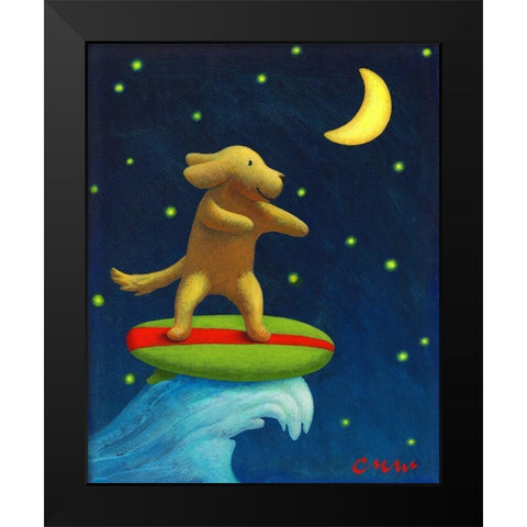 Night Rider Black Modern Wood Framed Art Print by Miles, Chris