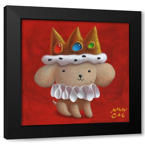 Royal Pup Black Modern Wood Framed Art Print by Miles, Chris