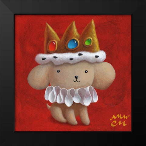 Royal Pup Black Modern Wood Framed Art Print by Miles, Chris