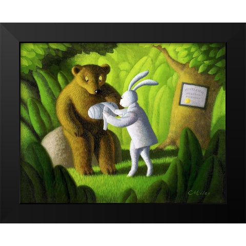 The Healer Black Modern Wood Framed Art Print by Miles, Chris