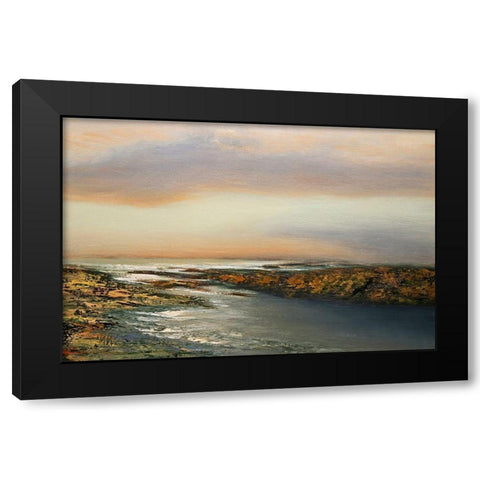 Sunset Waters Black Modern Wood Framed Art Print with Double Matting by Mote, Michael