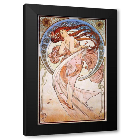 Dance, 1898 Black Modern Wood Framed Art Print by Mucha, Alphonse