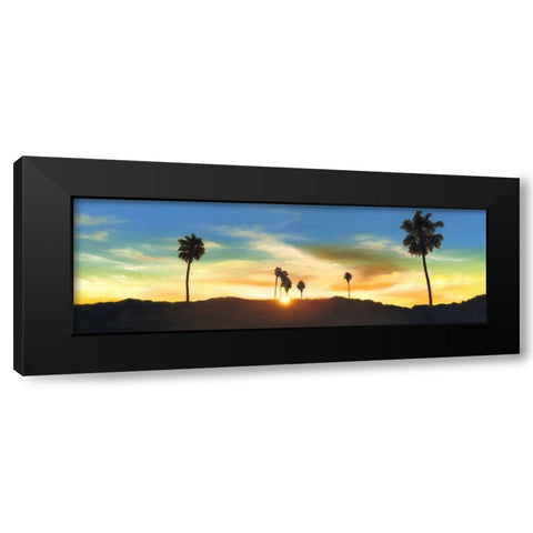 Hollywood Hills Sunset Black Modern Wood Framed Art Print by Monzon, Rick