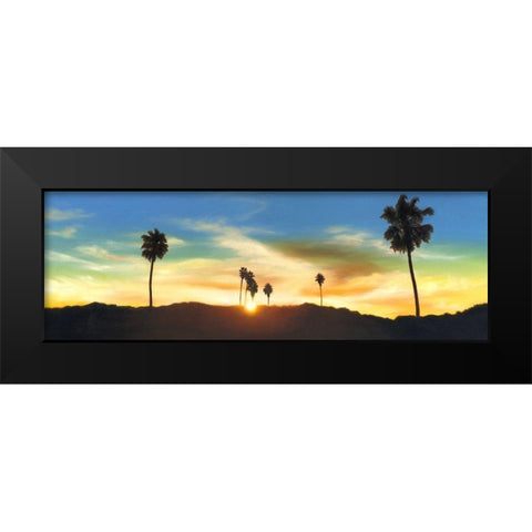 Hollywood Hills Sunset Black Modern Wood Framed Art Print by Monzon, Rick