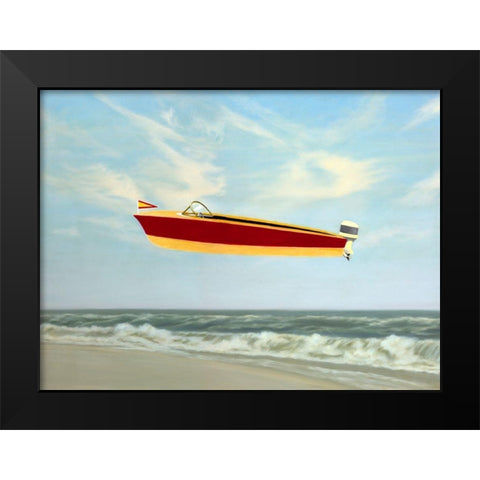 Speedboat Black Modern Wood Framed Art Print by Monzon, Rick
