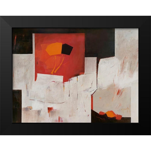Forever Black Modern Wood Framed Art Print by Montel, Fanou