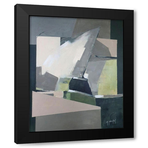 Nautical Abstraction Black Modern Wood Framed Art Print with Double Matting by Montel, Fanou