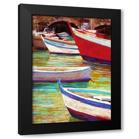 Colors of Camogli Black Modern Wood Framed Art Print with Double Matting by Mertz, Nancie King