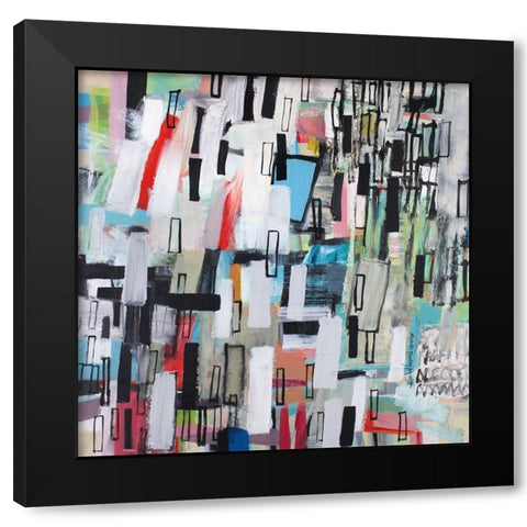 Rainfall Black Modern Wood Framed Art Print by Moffitt, Michelle Daisley
