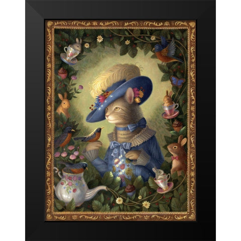 Wilhelmina-In Reverie Black Modern Wood Framed Art Print by Matarazzo, Gina