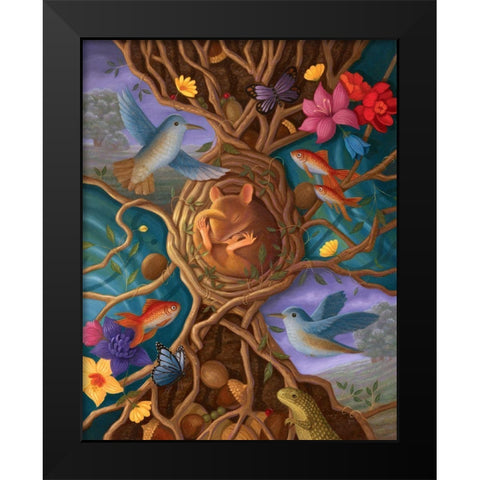Blissful Solitude Black Modern Wood Framed Art Print by Matarazzo, Gina