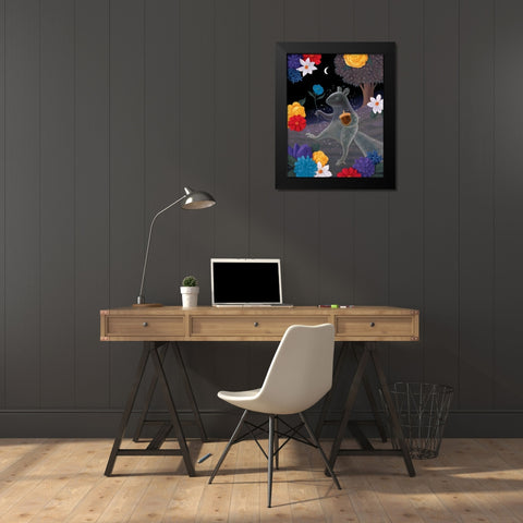 The Spirit Guide Black Modern Wood Framed Art Print by Matarazzo, Gina