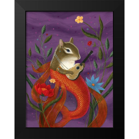 Aurelia The Mermouse Black Modern Wood Framed Art Print by Matarazzo, Gina