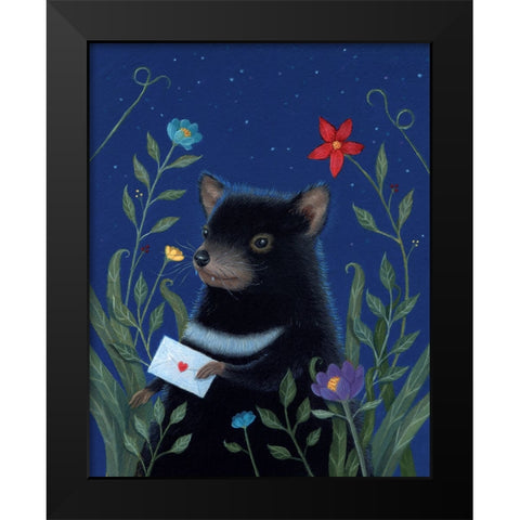 Jingos Letter Black Modern Wood Framed Art Print by Matarazzo, Gina