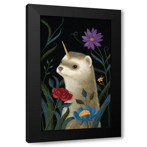 Petey the Ferricorn Black Modern Wood Framed Art Print by Matarazzo, Gina