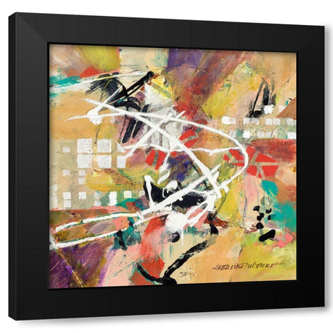 Boogie Black Modern Wood Framed Art Print by McCourt, Suzanne