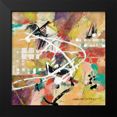 Boogie Black Modern Wood Framed Art Print by McCourt, Suzanne