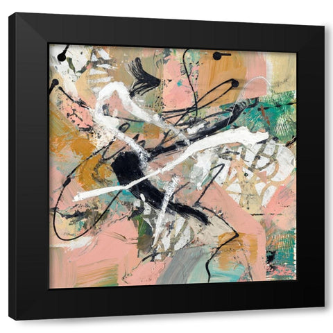 Fluid Black Modern Wood Framed Art Print by McCourt, Suzanne