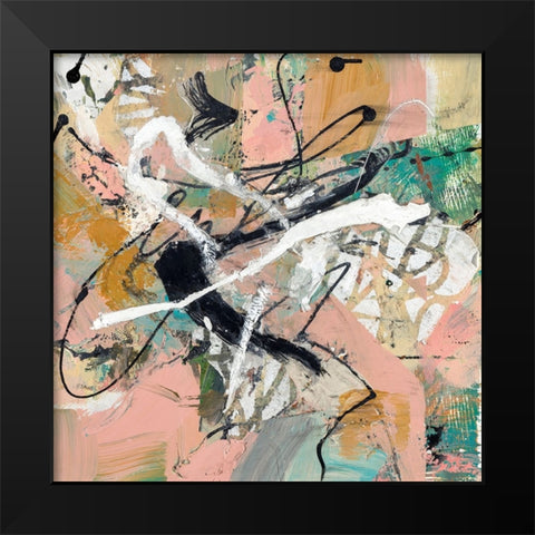 Fluid Black Modern Wood Framed Art Print by McCourt, Suzanne