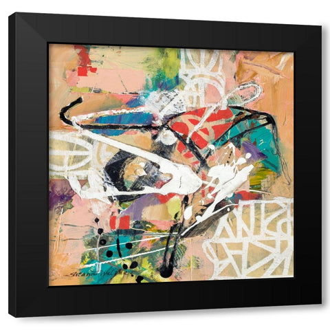 Talk 2 Me Black Modern Wood Framed Art Print with Double Matting by McCourt, Suzanne