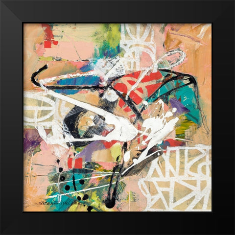 Talk 2 Me Black Modern Wood Framed Art Print by McCourt, Suzanne