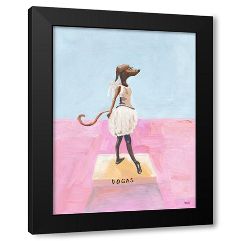 Dogas Black Modern Wood Framed Art Print by Marshall, Lucy