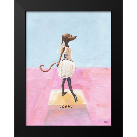 Dogas Black Modern Wood Framed Art Print by Marshall, Lucy