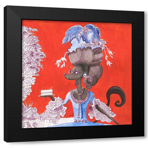 Madamoiselle Pepper Black Modern Wood Framed Art Print by Marshall, Lucy