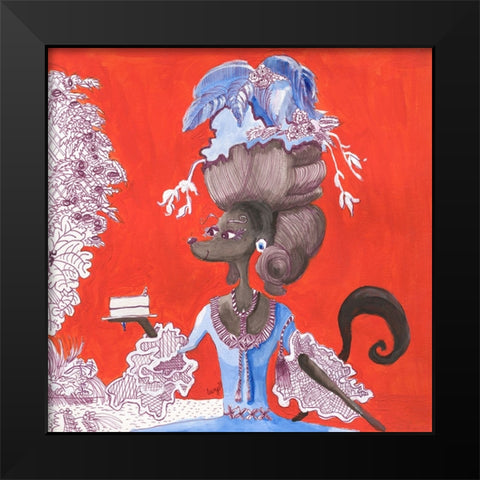 Madamoiselle Pepper Black Modern Wood Framed Art Print by Marshall, Lucy