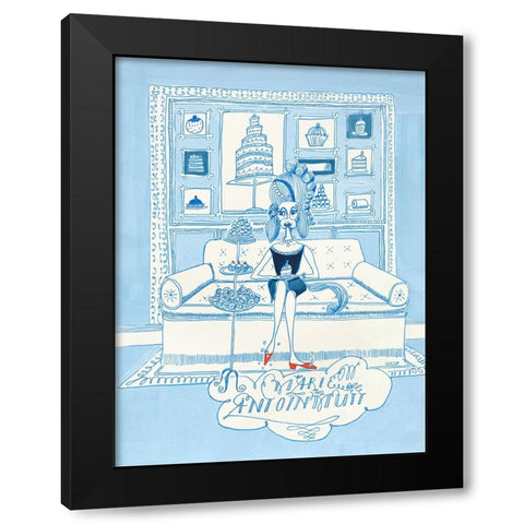 Marie Antoinmutt Black Modern Wood Framed Art Print by Marshall, Lucy