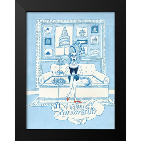 Marie Antoinmutt Black Modern Wood Framed Art Print by Marshall, Lucy