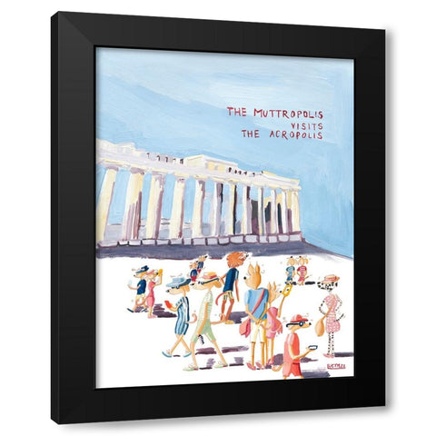 The Muttropolis Vists The Acropolis Black Modern Wood Framed Art Print with Double Matting by Marshall, Lucy