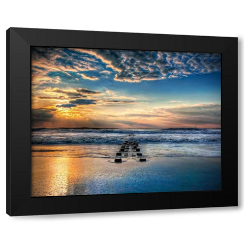 Into the Sea Black Modern Wood Framed Art Print by Mikaels, Natalie