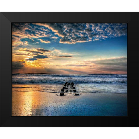 Into the Sea Black Modern Wood Framed Art Print by Mikaels, Natalie