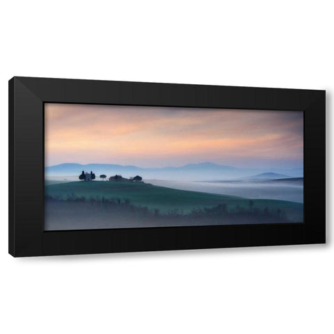 Capella di Vitaleta at Dawn Tuscany I Black Modern Wood Framed Art Print with Double Matting by Mumford, Andy