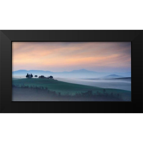 Capella di Vitaleta at Dawn Tuscany I Black Modern Wood Framed Art Print by Mumford, Andy
