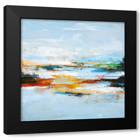 Low Limit Black Modern Wood Framed Art Print by Design Fabrikken