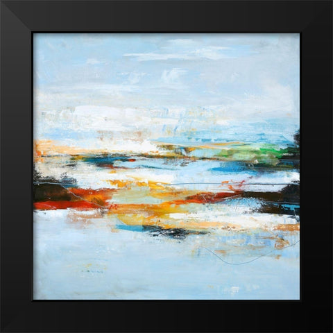 Low Limit Black Modern Wood Framed Art Print by Design Fabrikken