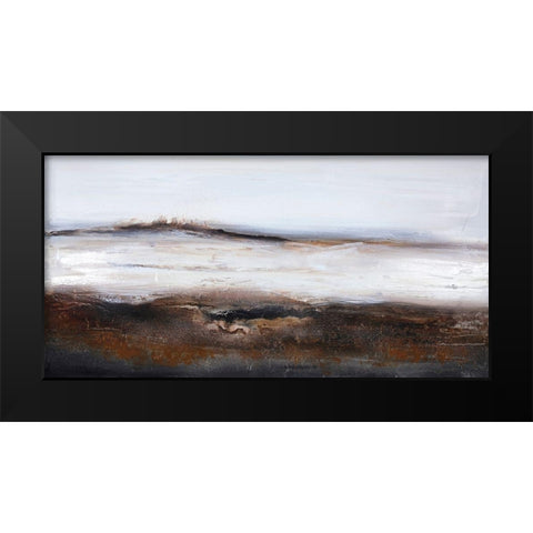 Over and Out Black Modern Wood Framed Art Print by Design Fabrikken